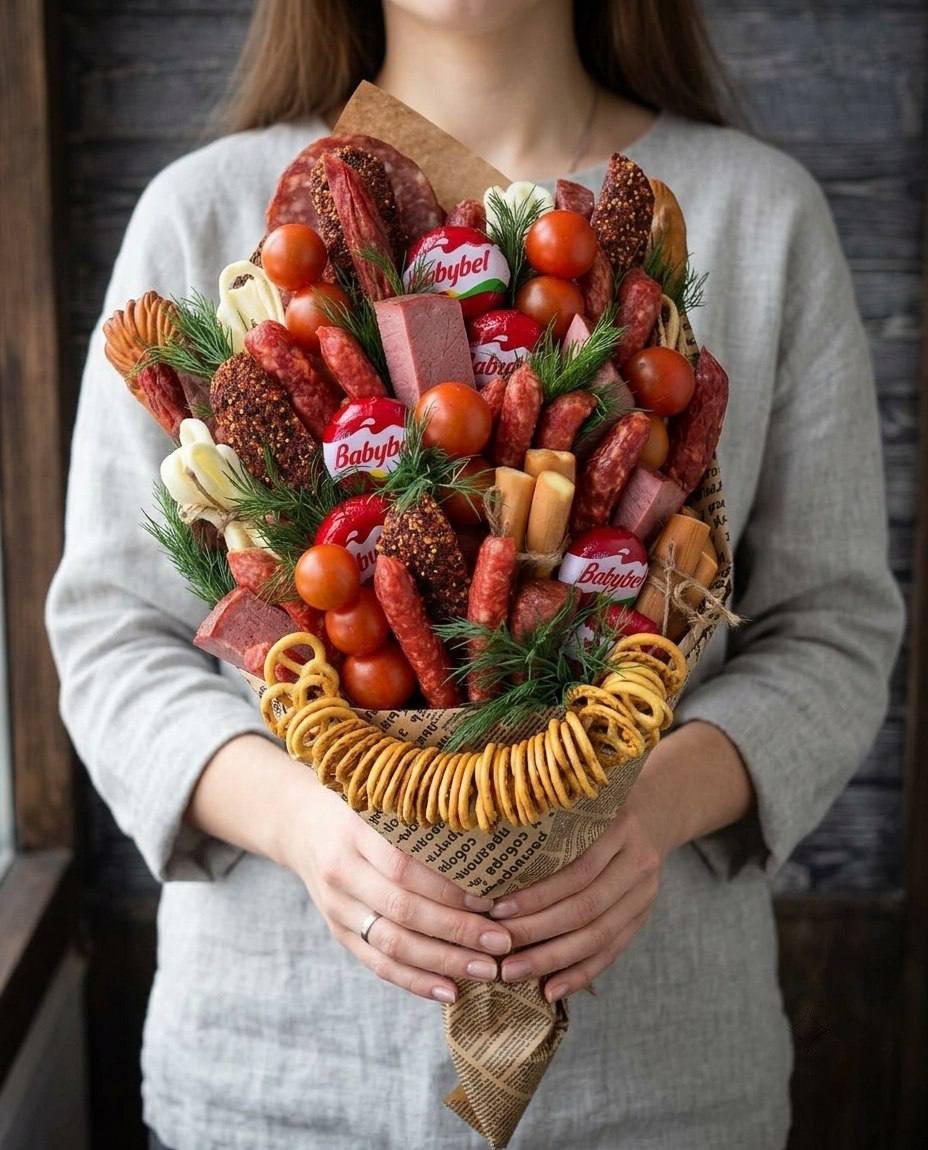 Гастрономический букет «Сырно-мясной деликатес»